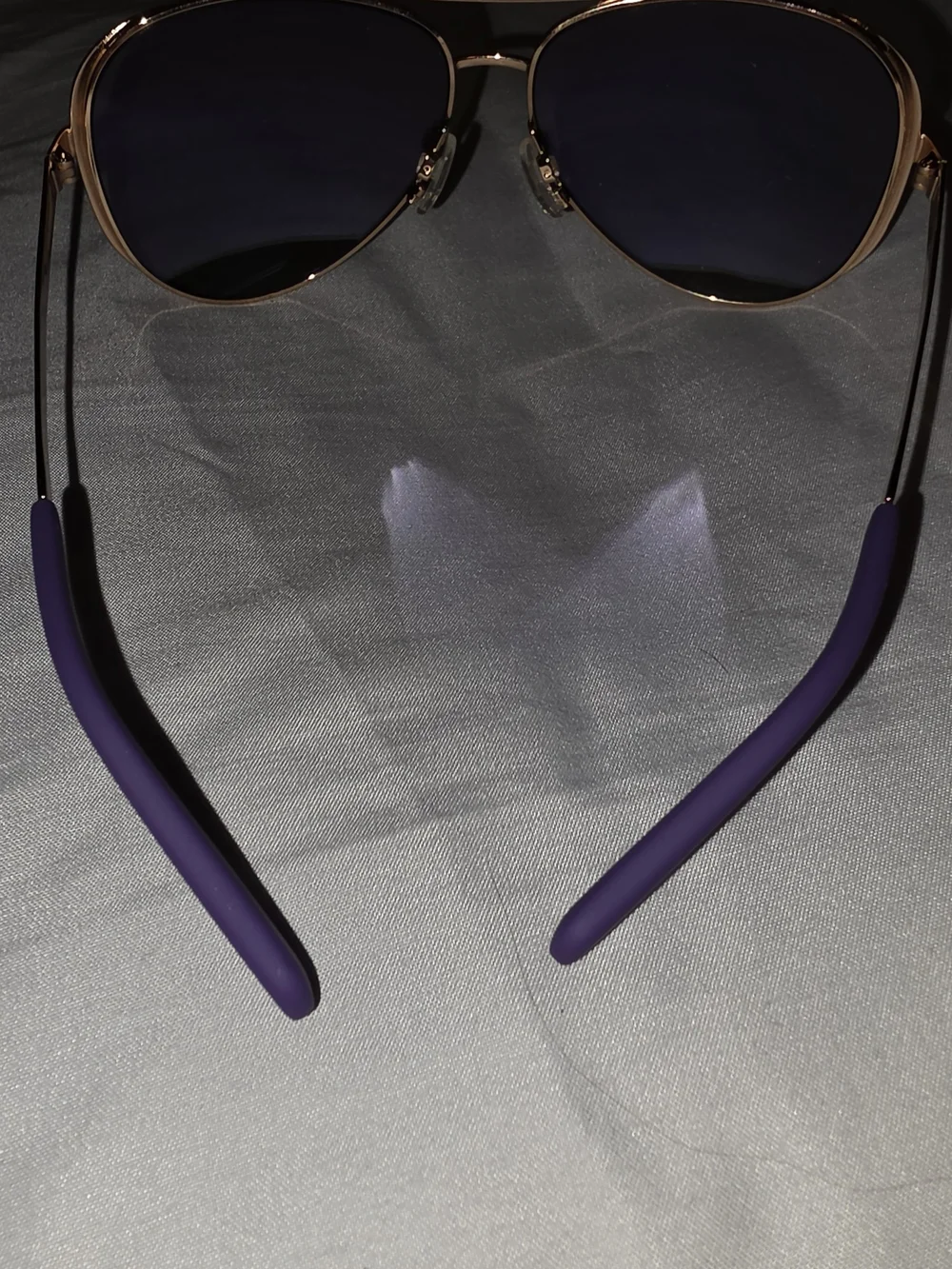 Michael Kors Gold Frame Aviator Sunglasses with Dark Blue Lenses